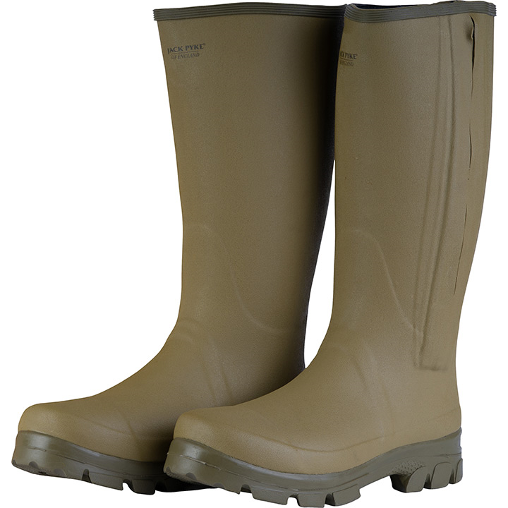 Jack Pyke Ashcombe Zipped Wellington Boots Light Olive