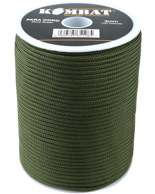 Kombat UK Paracord - 100m Reel - Olive Green