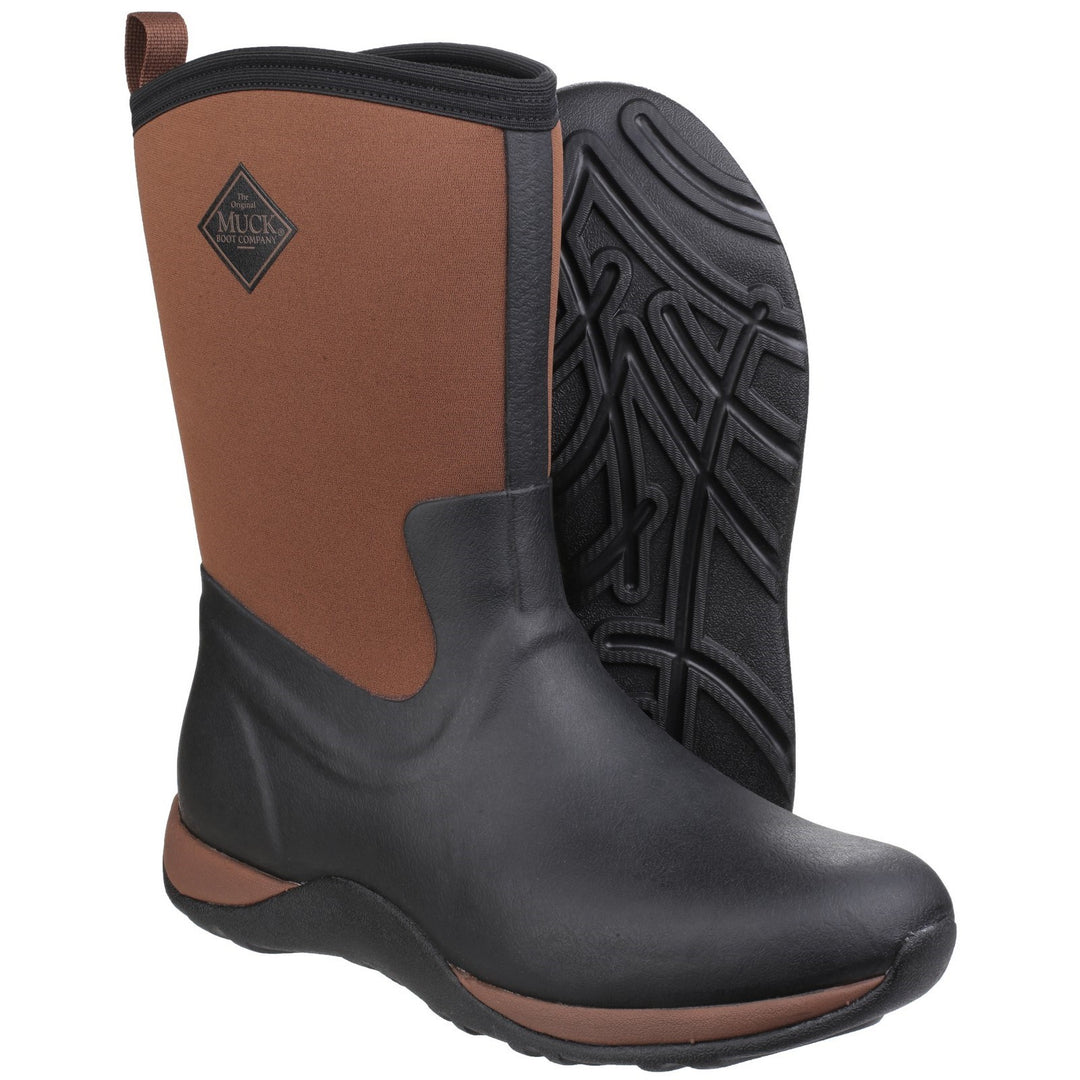 Muck Boots Arctic Weekend Pull On Wellington Boot Black Tan 3