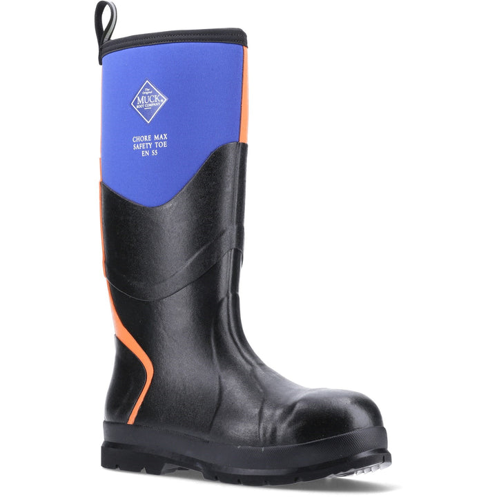 Muck Boots Chore Max S5 Safety Wellington Blue Orange 4