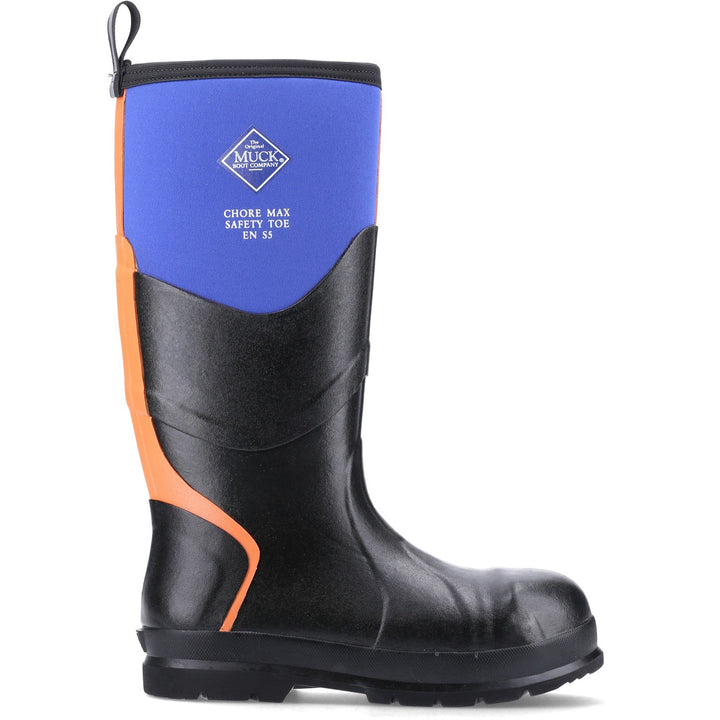 Muck Boots Chore Max S5 Safety Wellington Blue Orange 4