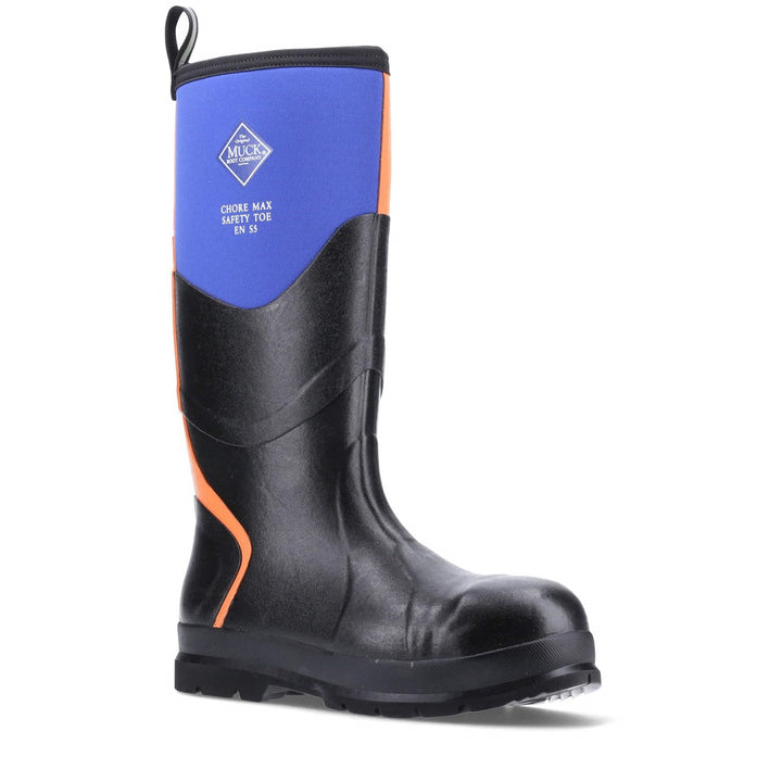 Muck Boots Chore Max S5 Safety Wellington Blue Orange 4