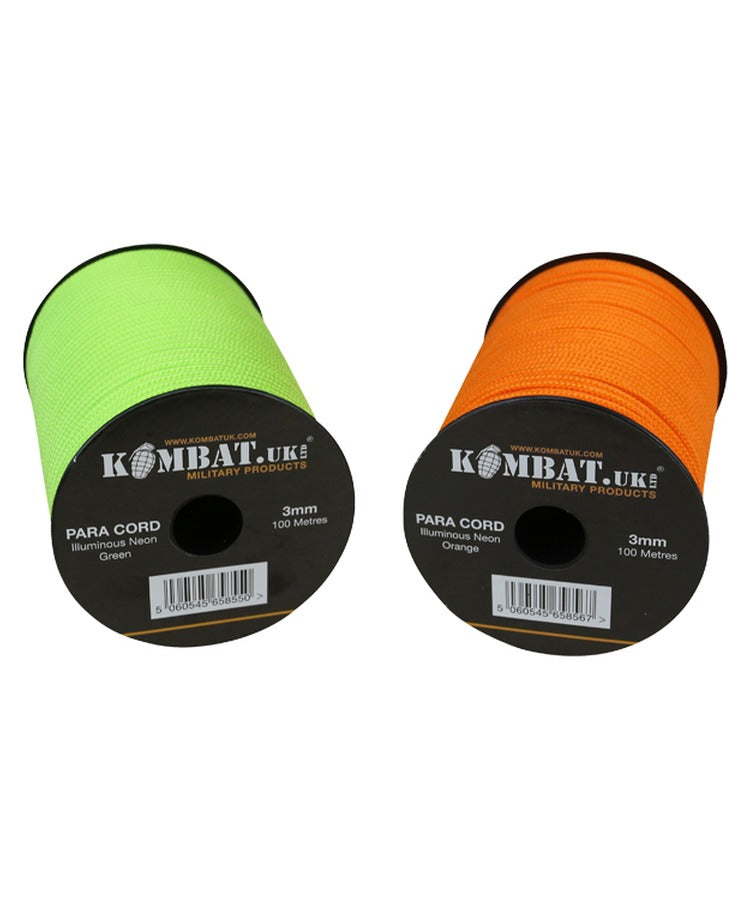 Kombat UK Paracord - 100m Reel - Neon Orange