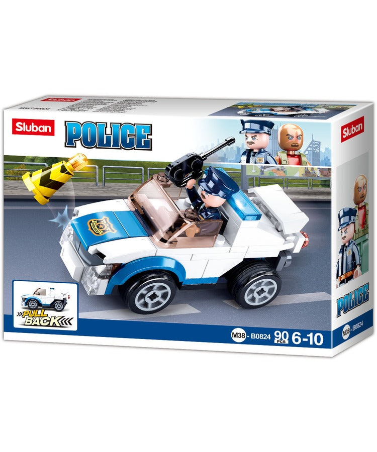 Sluban - B0824 - Pull Back police Car