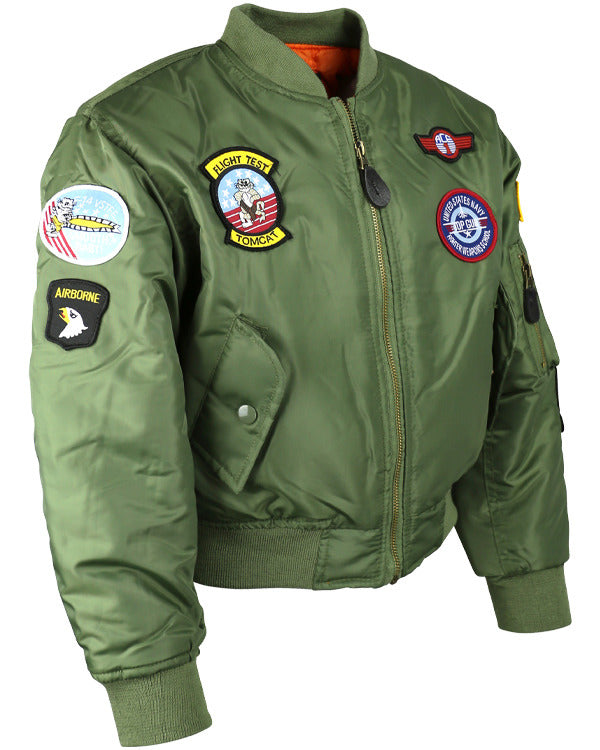 Kombat UK Kids MA1 Jacket - Olive Green