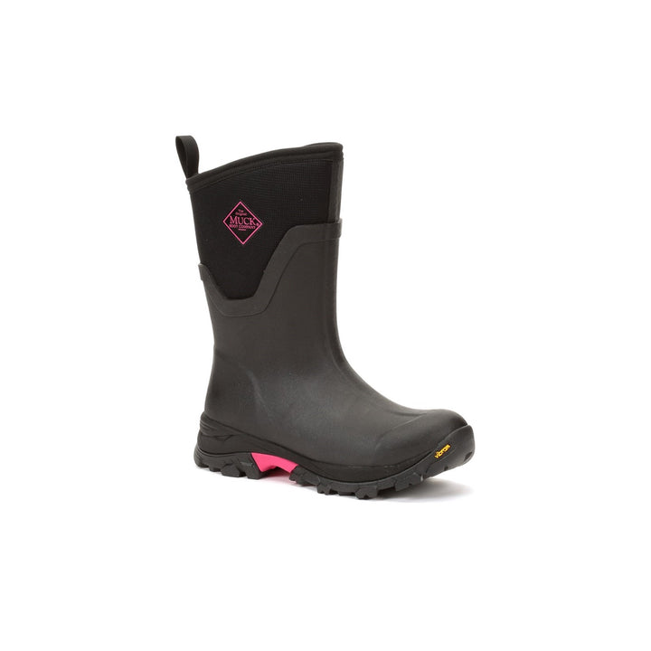 Muck Boots Arctic Ice Mid Wellingtons Black Hot Pink 3