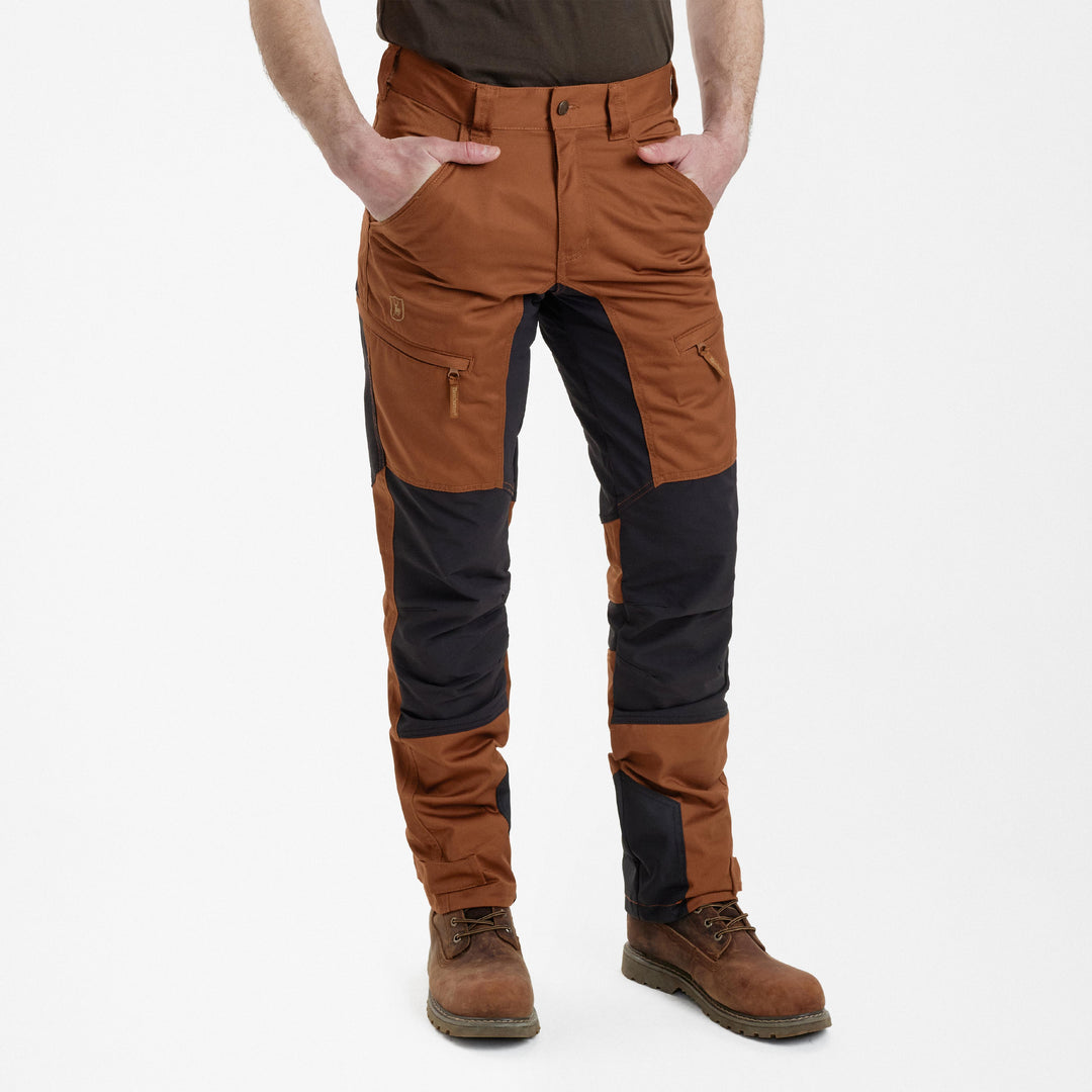 Deerhunter Rogaland Stretch Trousers with contrast Burnt Orange