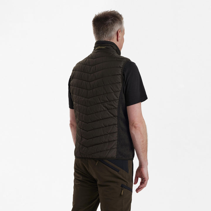 Deerhunter Moor Padded Waistcoat with knit Brown Leaf