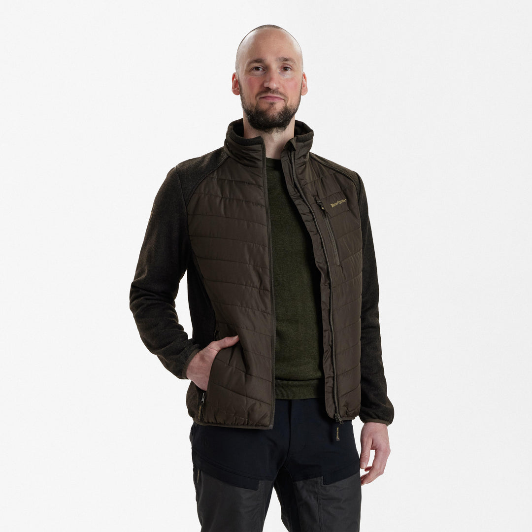 Deerhunter Moor Padded Jacket with knit Brown Leaf