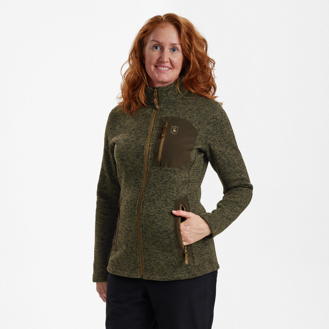 Deerhunter Lady Sarek Knitted Jacket Olive Night melange 36