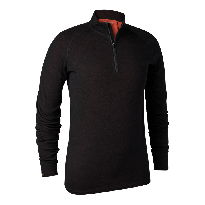 Deerhunter Quinn Merino Â½-Zip Undershirt Black Oak 2XL