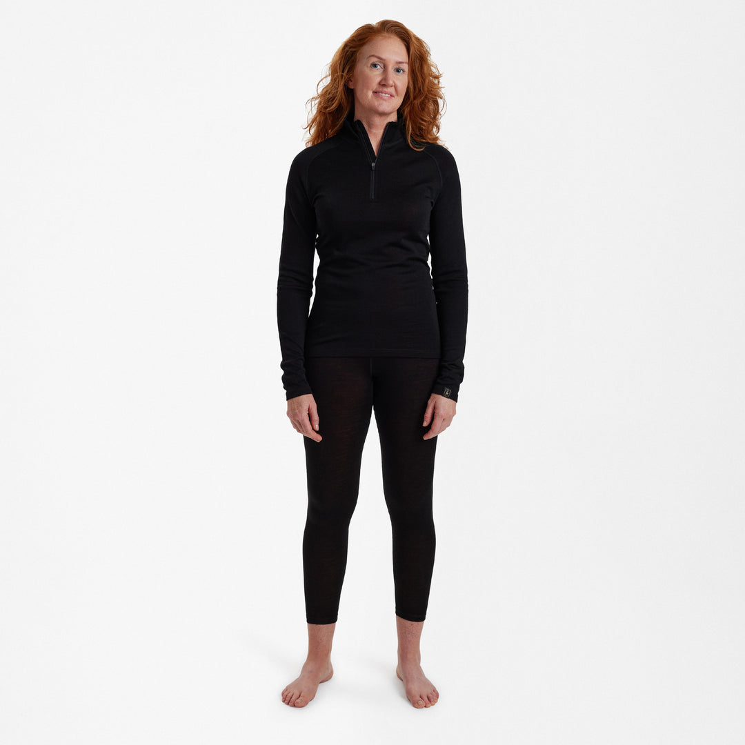 Deerhunter Lady Quinn Merino Â½-Zip Undershirt Black Oak 34