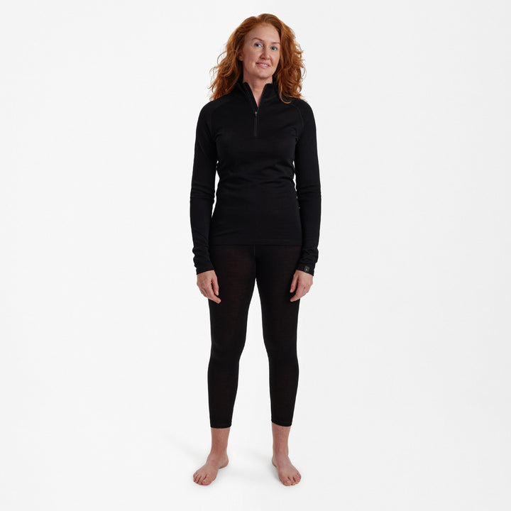 Deerhunter Lady Quinn Merino Â½-Zip Undershirt Black Oak 34