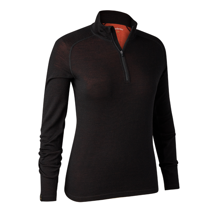 Deerhunter Lady Quinn Merino Â½-Zip Undershirt Black Oak 34