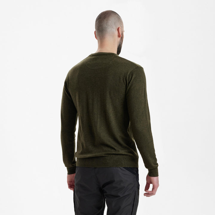 Deerhunter Kingston Knit with O-neck Green Melange 2XL