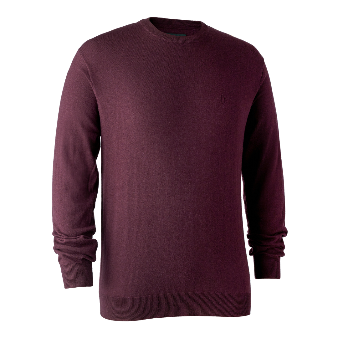 Deerhunter Kingston Knit with O-neck Burgundy 3XL