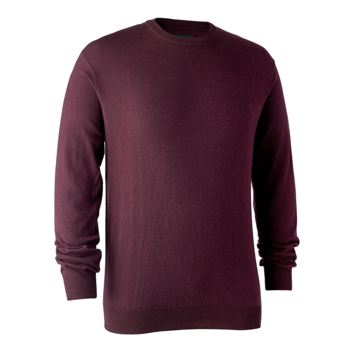 Deerhunter Kingston Knit with O-neck Burgundy 3XL