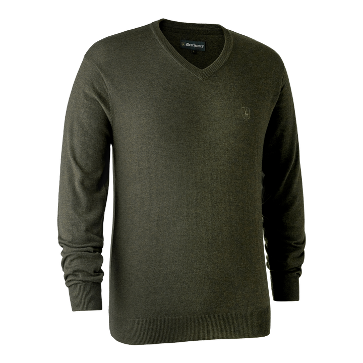 Deerhunter Kingston Knit with V-Neck Green Melange