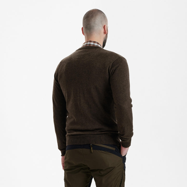 Deerhunter Kingston Knit with V-Neck Dark Elm