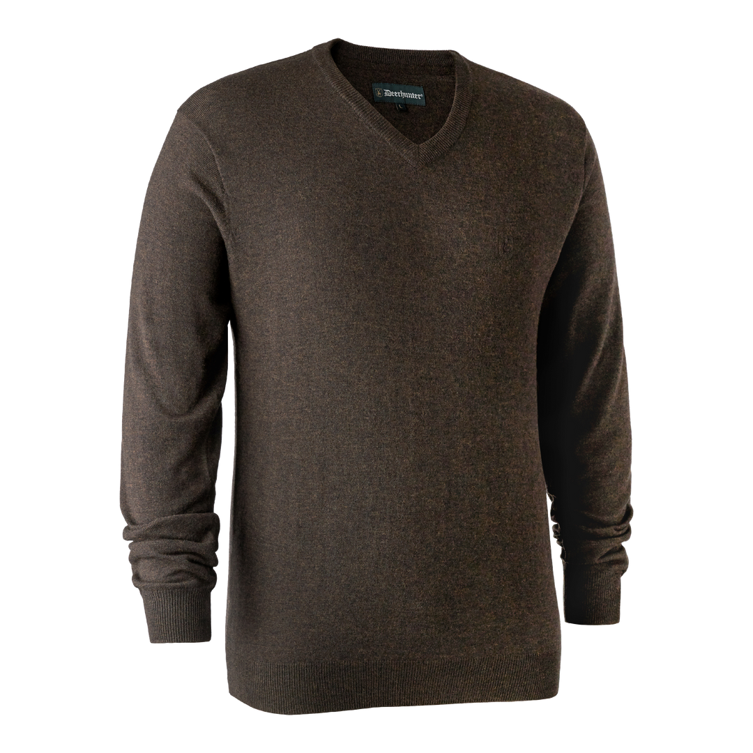 Deerhunter Kingston Knit with V-Neck Dark Elm 2XL