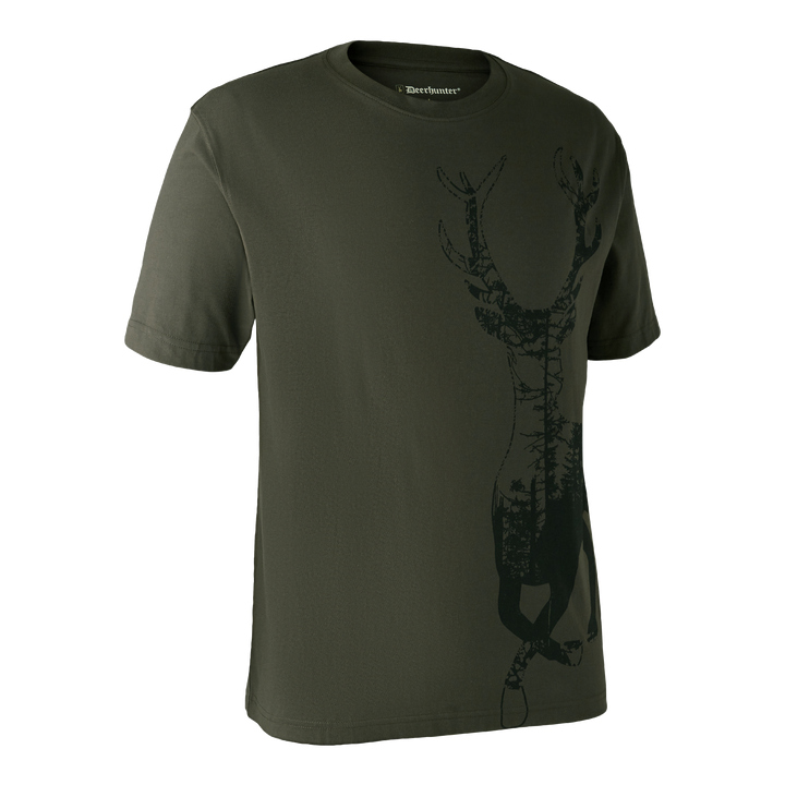 Deerhunter T-shirt with Deer Bark Green