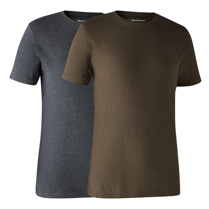 Deerhunter Basic 2-pack T-Shirt Brown Leaf melange