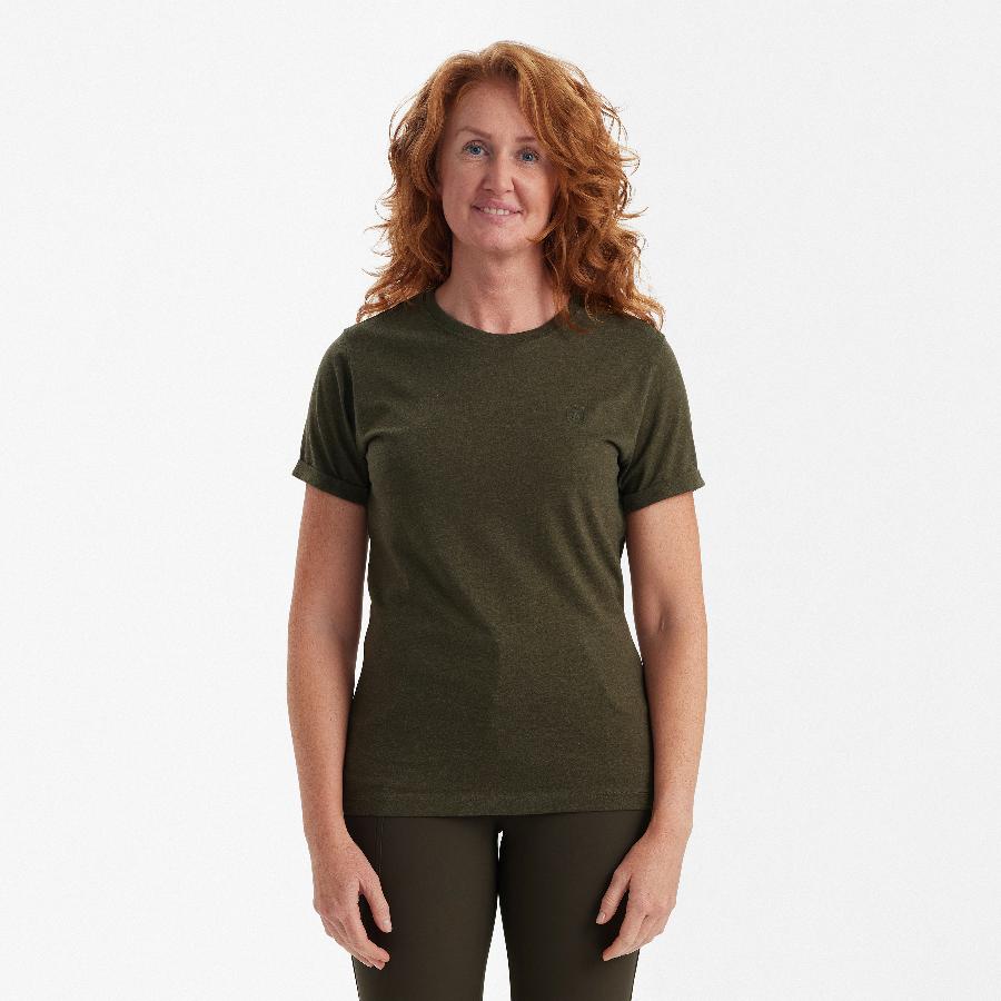 Deerhunter Ladies Basic 2-pack T-shirt Adventure Green mel/Brown Leaf mel.