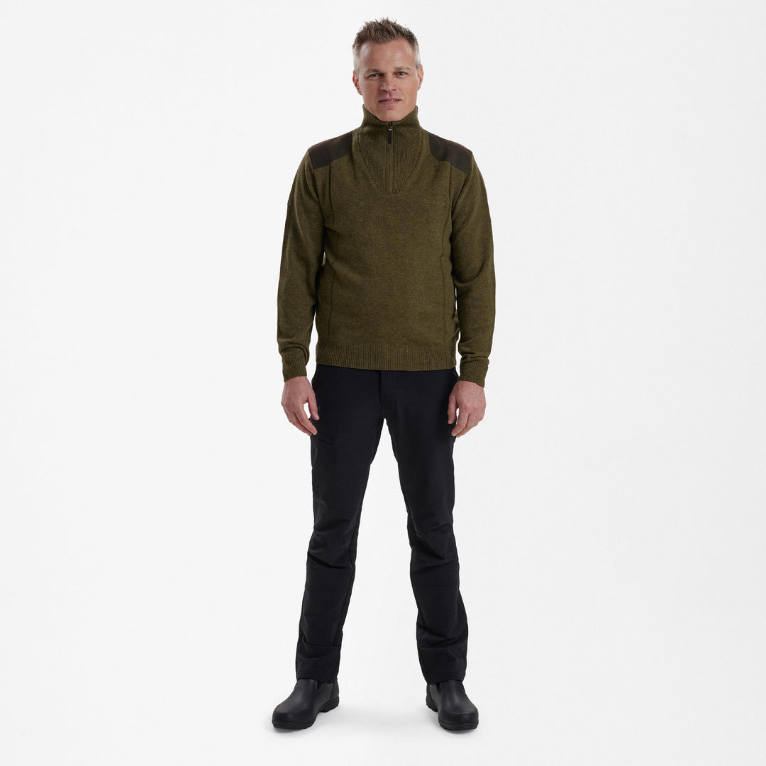 Deerhunter Sheffield Knit with zip-neck Cypress 2XL