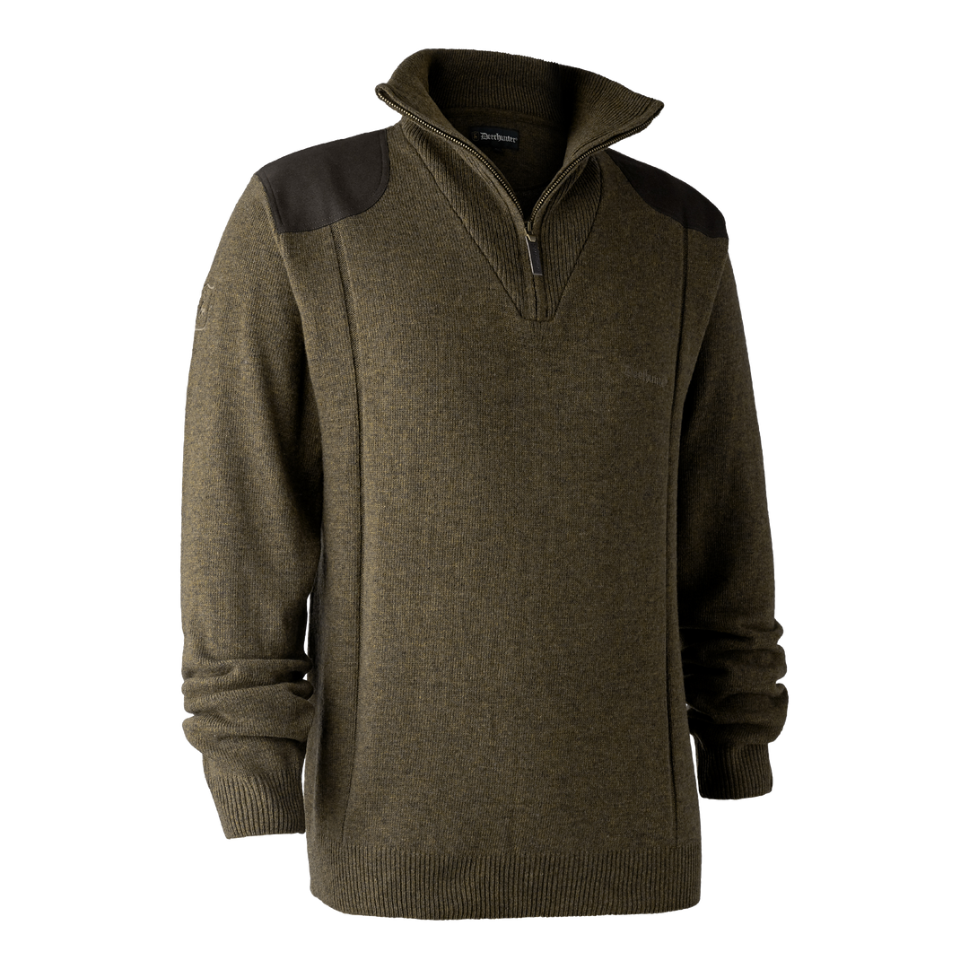 Deerhunter Sheffield Knit with zip-neck Cypress 2XL