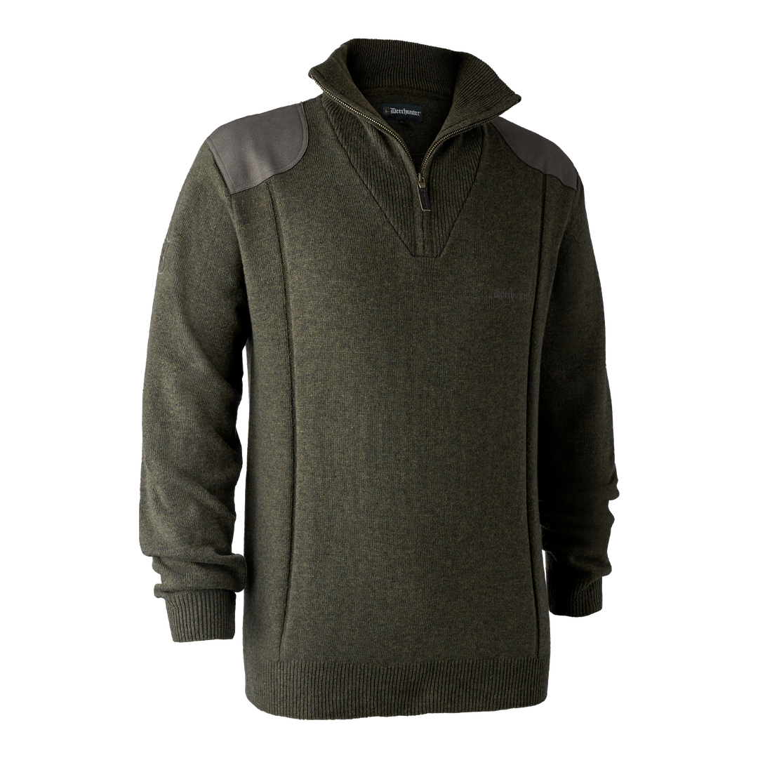 Deerhunter Sheffield Knit with zip-neck Green Melange