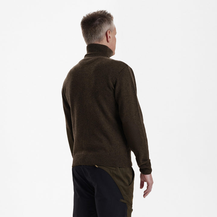 Deerhunter Sheffield Knit with zip-neck Dark Elm