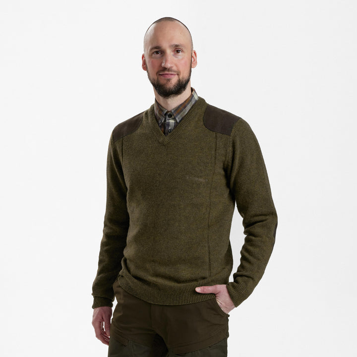 Deerhunter Sheffield Knit with V-neck Cypress