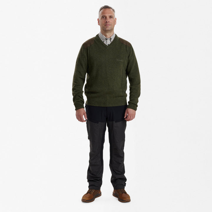 Deerhunter Sheffield Knit with V-neck Green Melange