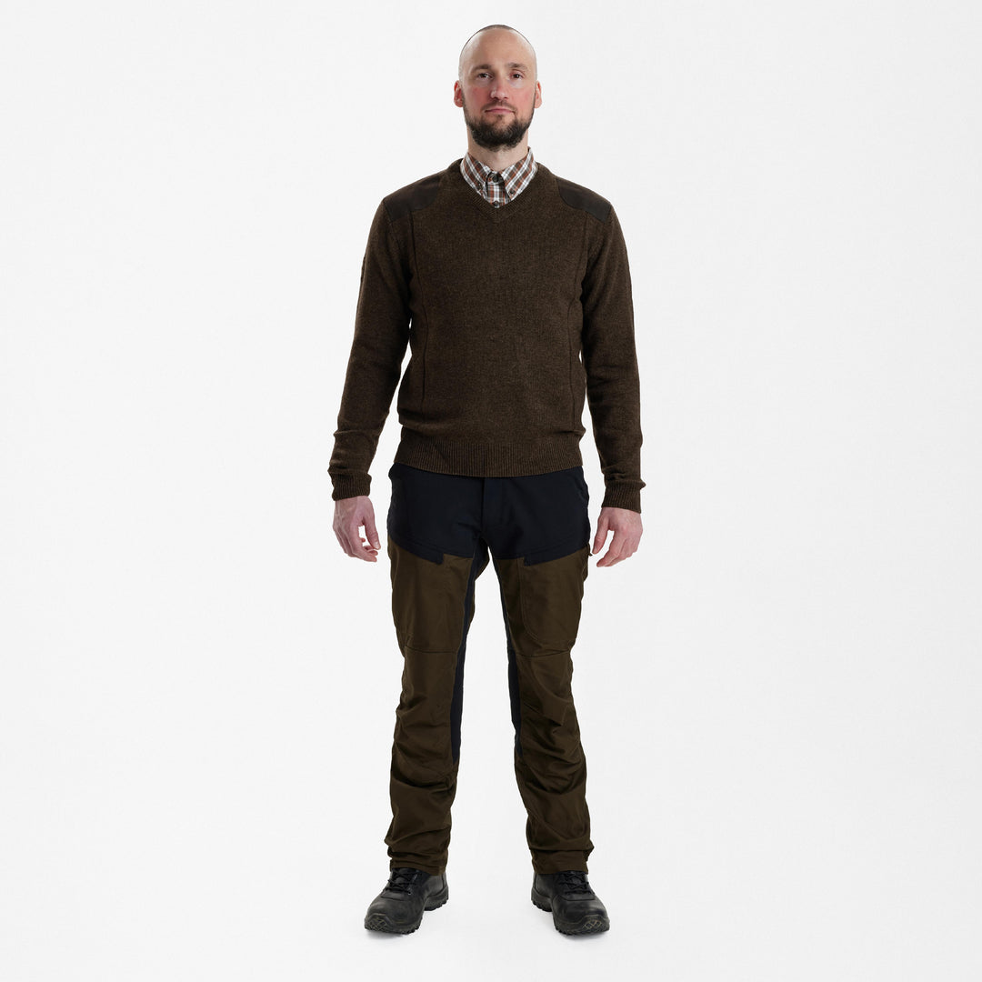 Deerhunter Sheffield Knit with V-neck Dark Elm