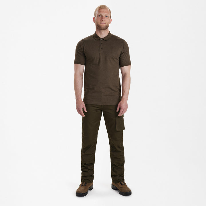 Deerhunter Gunnar Polo Shirt Brown Leaf melange