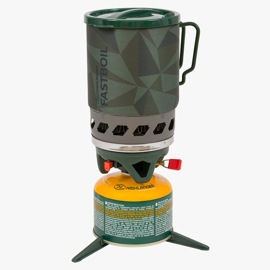 Highlander Blade Fast Boil 3 Camping Gas Stove 1.1L Olive