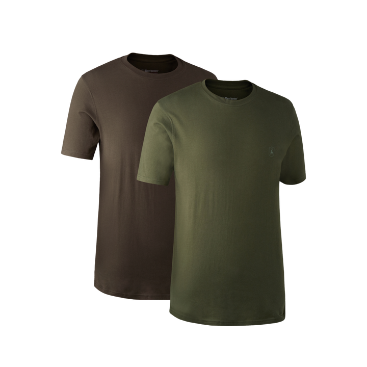 Deerhunter T-Shirt 2-Pack Green/Brown Leaf