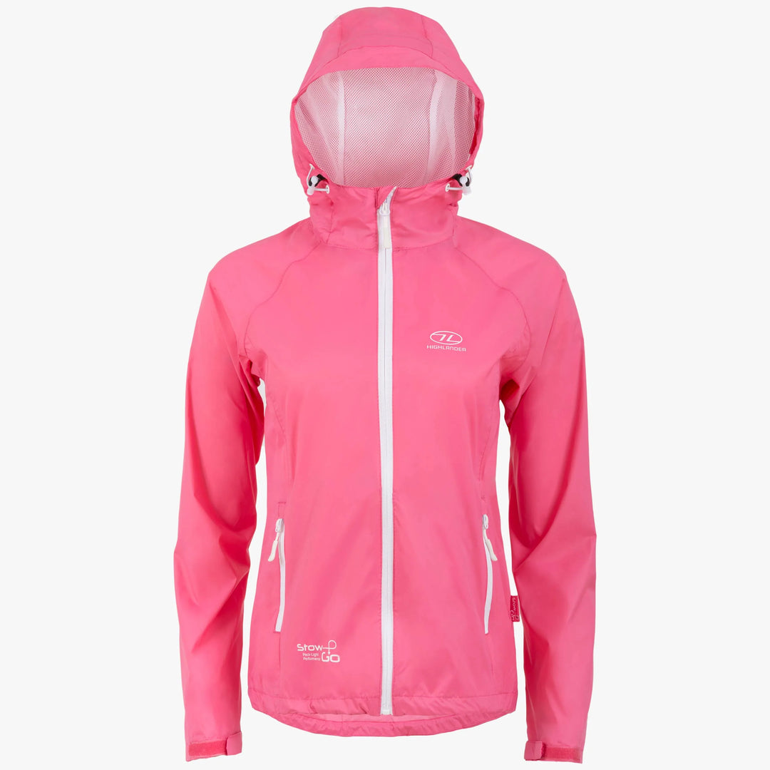 Highlander Stow & Go Packaway Jacket Womens Pink