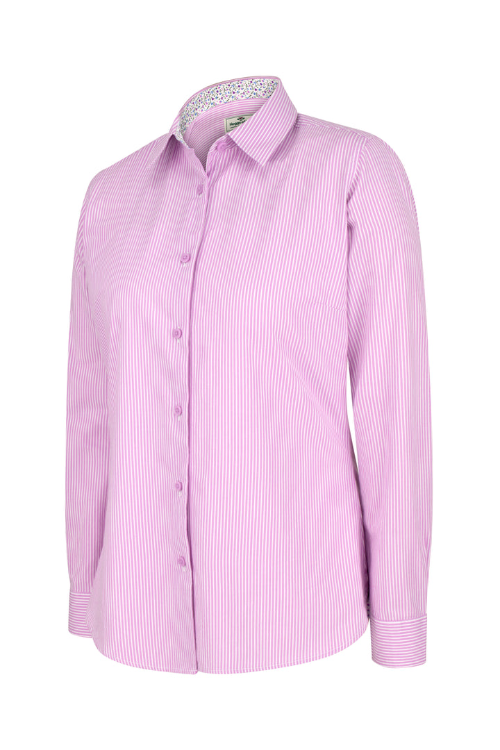 Hoggs Of Fife Bonnie II Ladies Cotton Shirt Lavender Stripe