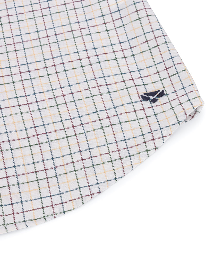 Hoggs Of Fife Callie Twill Shirt White/Green/Yellow/Red