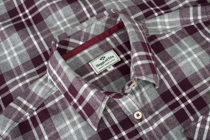 Hoggs Of Fife Eilidh Ladies Flannel Shirt Marled Merlot