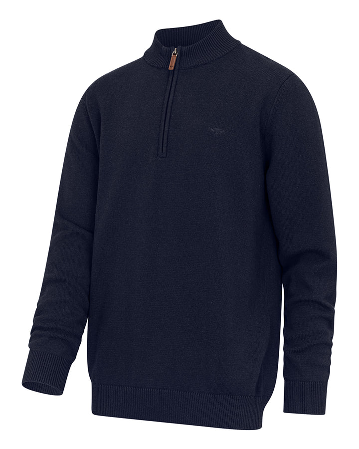 Hoggs Of Fife Falkirk 1/4 Zip Pullover Heather Blue