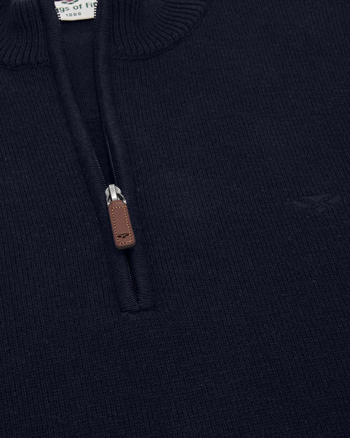 Hoggs Of Fife Falkirk 1/4 Zip Pullover Heather Blue