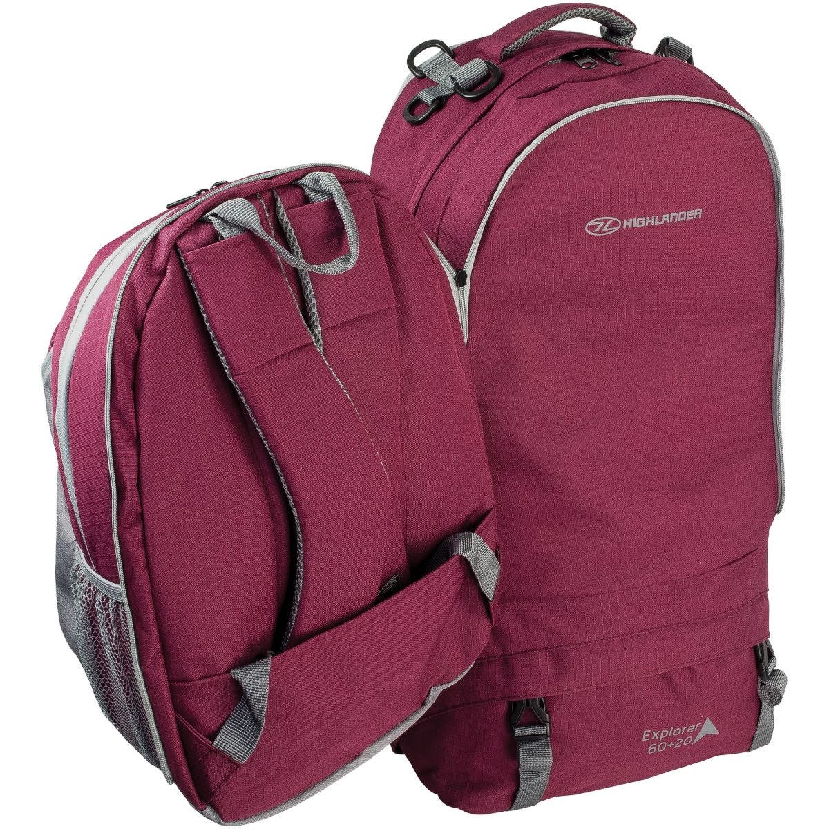 Highlander X plorer Rucksack 60 20L Raspberry The Back Alley Army Store