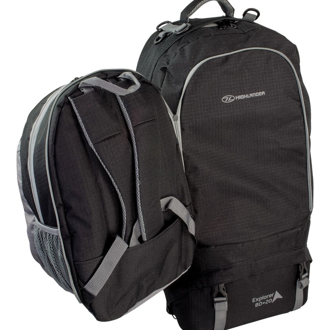 Highlander X-plorer Rucksack 80+20L Black