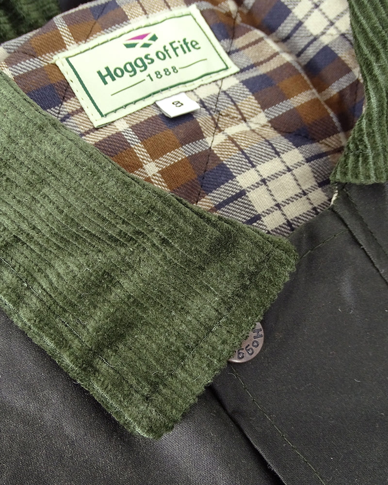 Hoggs Of Fife Padded Waxed Waistcoat Olive