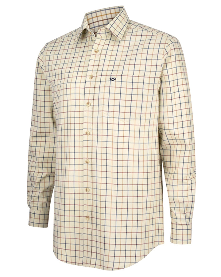 Hoggs Of Fife Ambassador Premier Tattersall Shirt Ivory/Navy