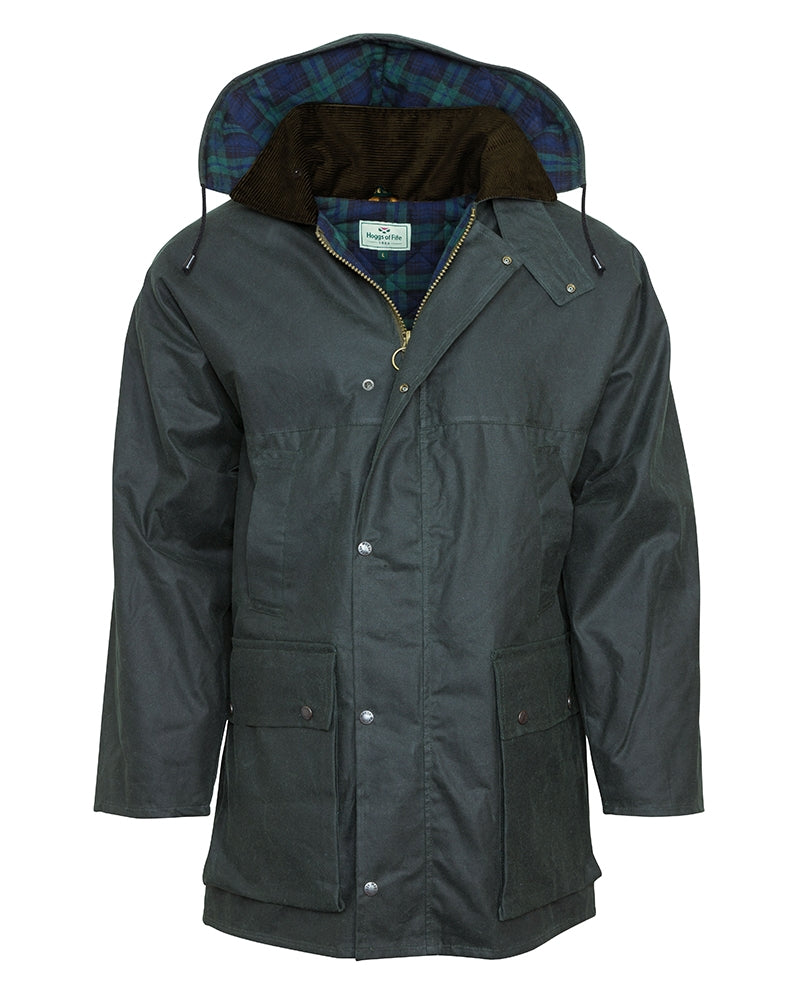 Hoggs Of Fife Padded Wax Jacket Navy