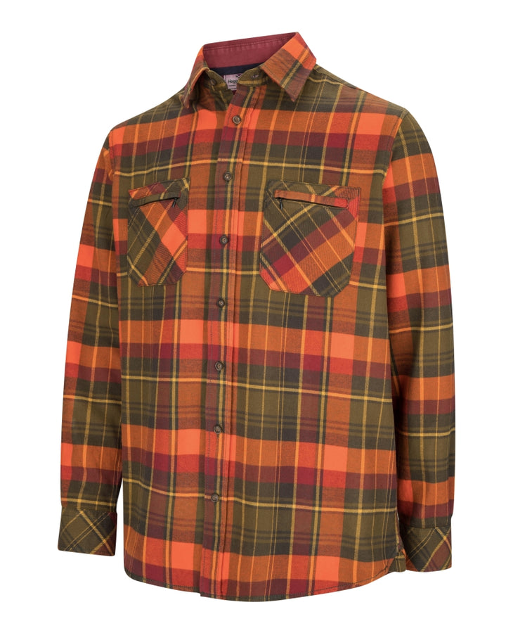 Hoggs Of Fife Countrysport Luxury Hunting Shirt Autumn - Green/Orange