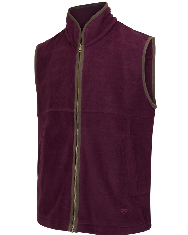 Hoggs Of Fife Stenton Technical Fleece Gilet Merlot